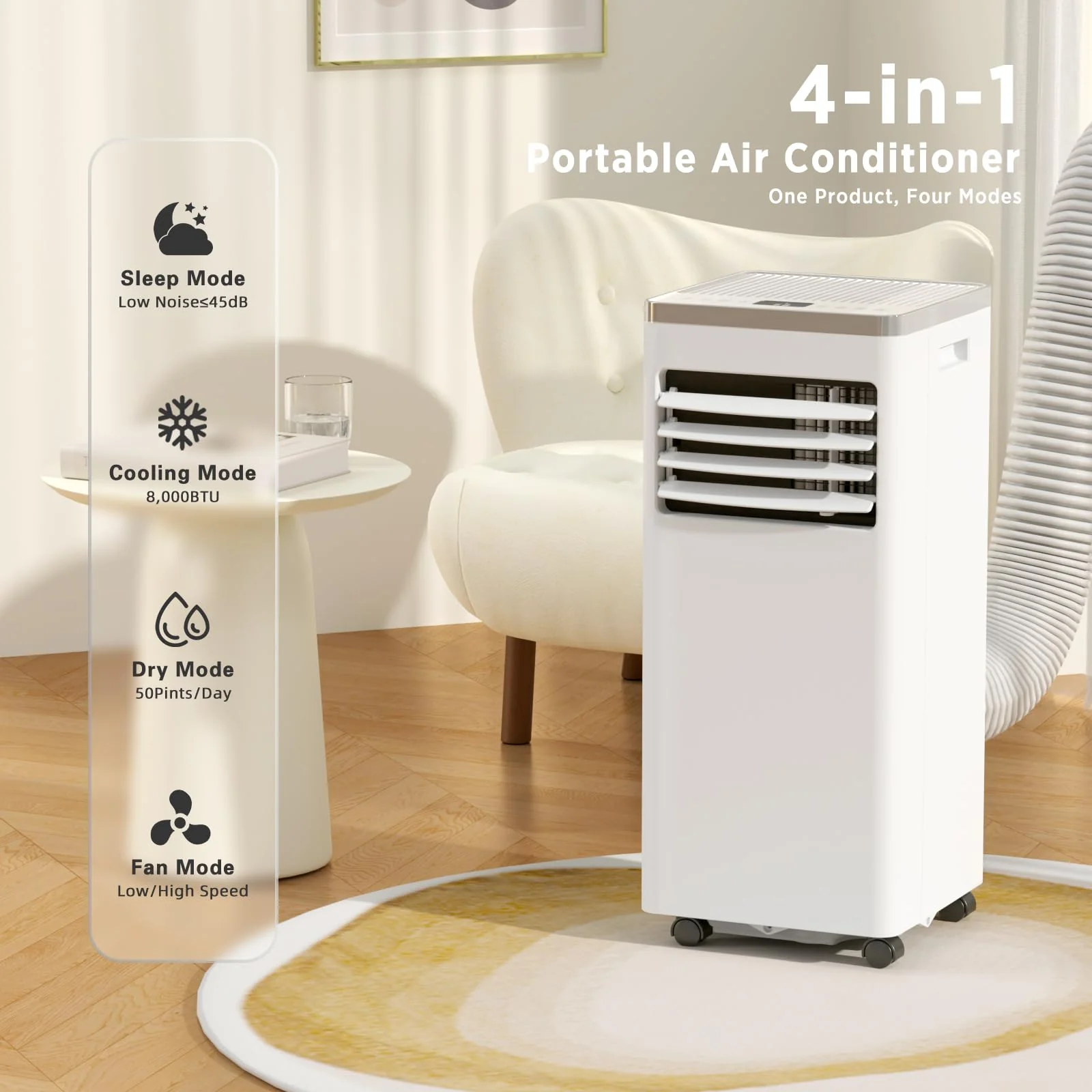 ZAFRO 8.000 BTU Portable Air Conditioners Cool Up to 350 Sq.Ft