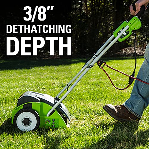 Greenworks 10 Amp 14 Corded Electric Dethatcher (Stainless Steel Tines)