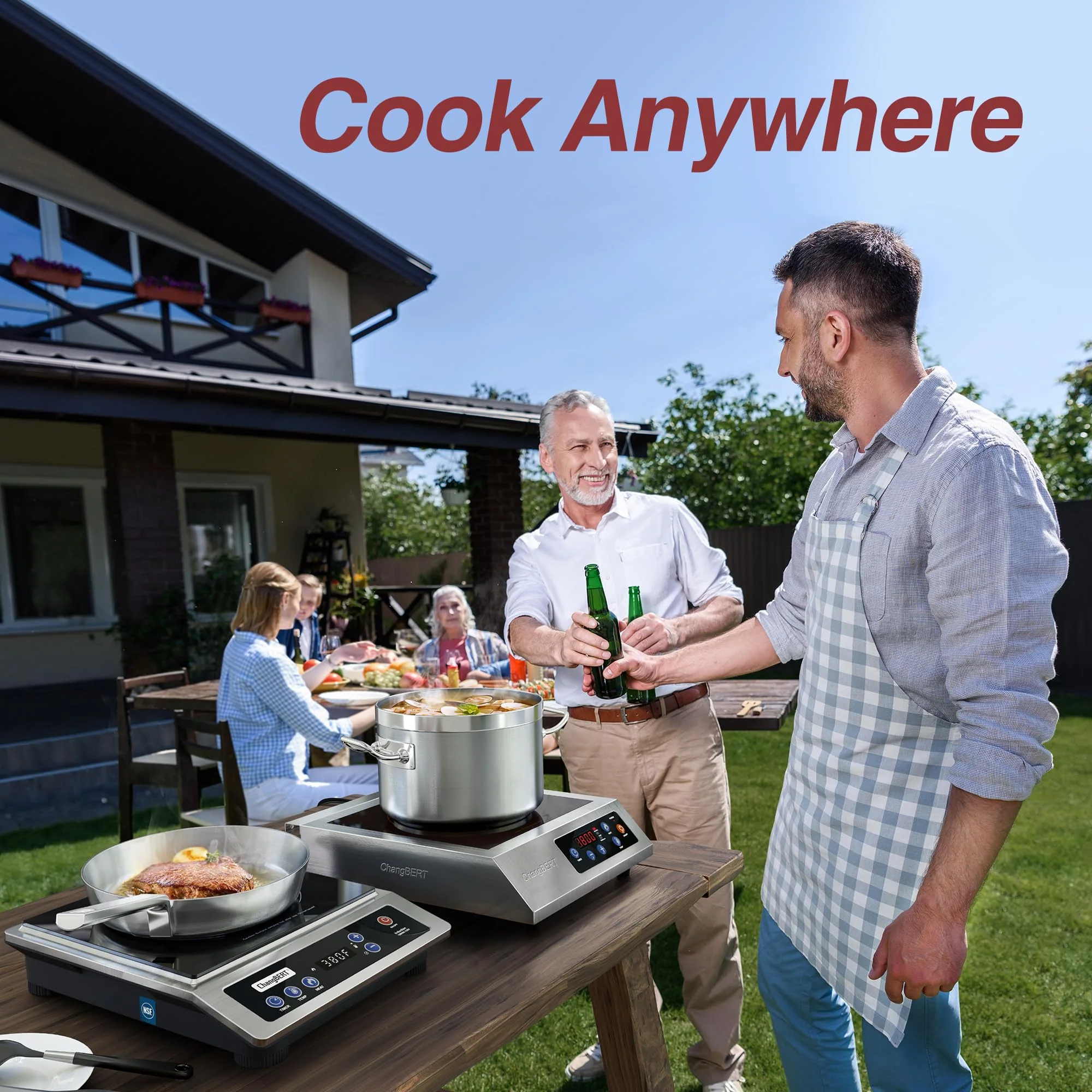 ChangBERT 1800W Induction Cooktop. Commercial Portable Cooker