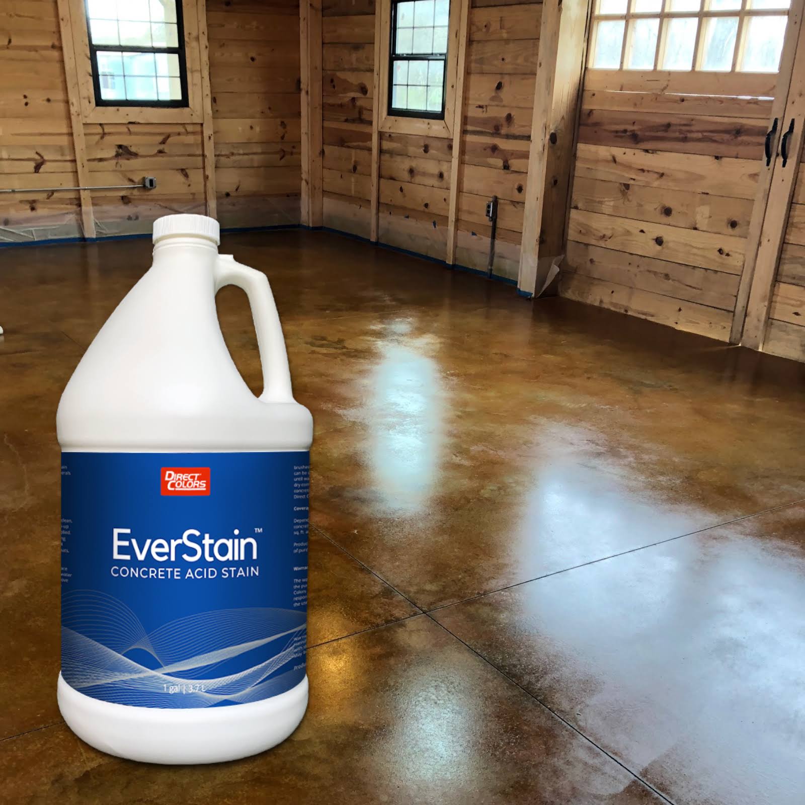 Direct Colors EverStain Concrete Acid Stain Malayan Buff Semi-Transparent Concrete Etching Stain Ready-to-Use (1-Gallon) in Brown | DC-CAS-MAB-1GAL