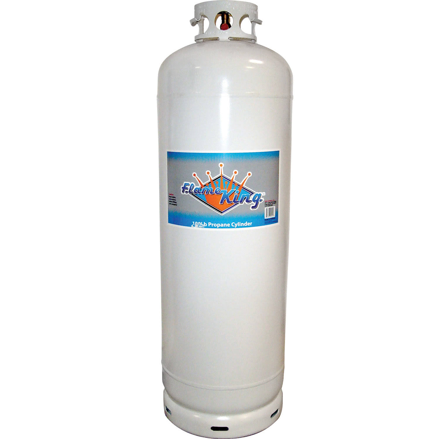 Flame King Empty Propane Cylinder Tank 100 lb. Collar Handles Powder Coated-Instock