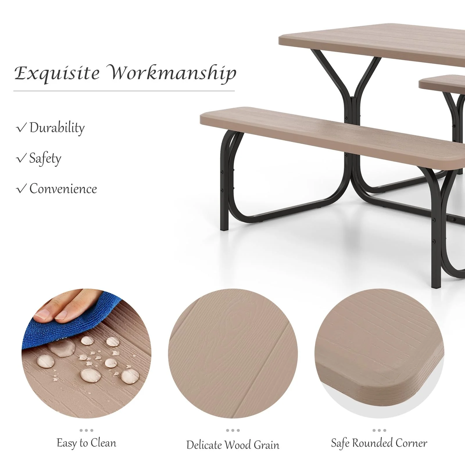 Giantex Outdoor Picnic Table Bench Set