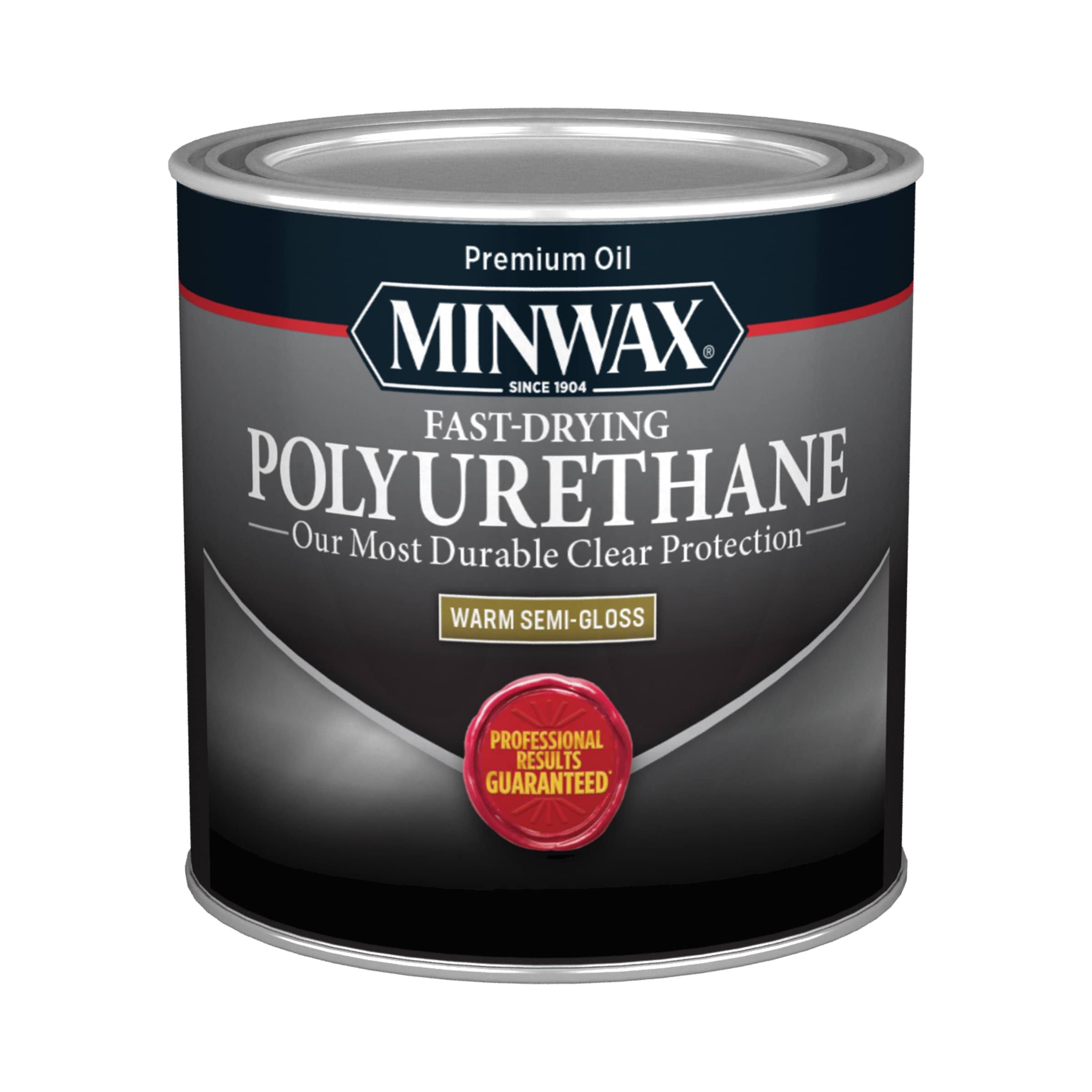 Minwax Fast-Drying Polyurethane, Clear Semi-Gloss - 0.5 pt can