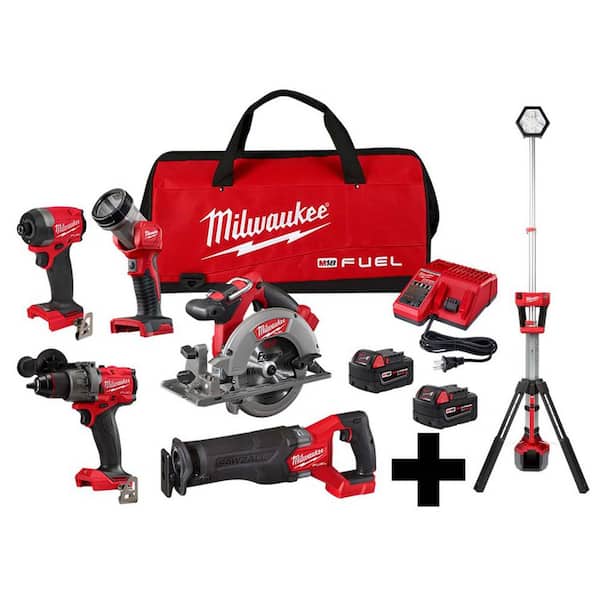 M18 FUEL 18-Volt Lithium-Ion Brushless Cordless Combo Kit (5-Tool) with M18 Rocket Light