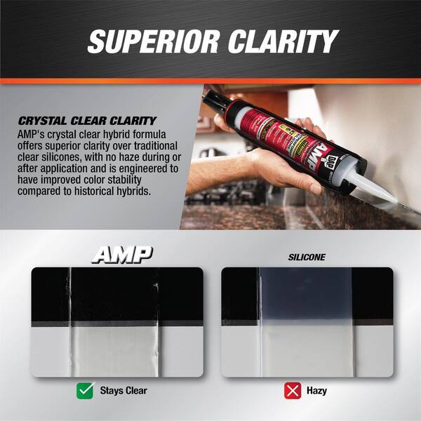 AMP Advanced Modified 9 oz. Crystal Clear Polymer Kitchen and Bathroom Sealant (12-Pack)