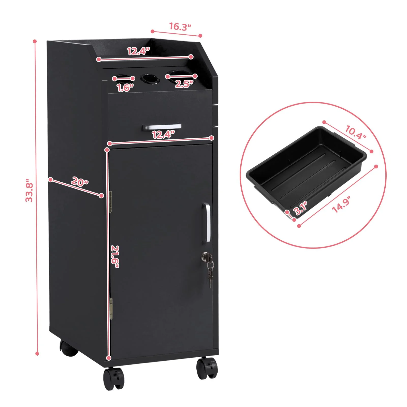 Winado Hair Salon Storage Cart with Wheels