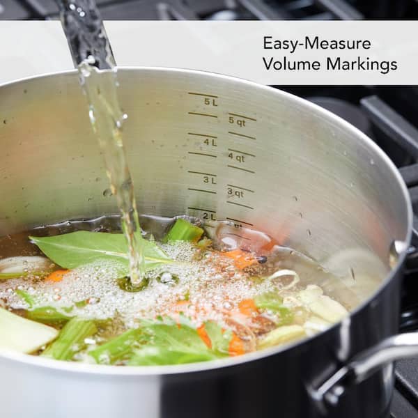 11-Piece 3-Ply Base Stainless Steel Cookware Set. Silver