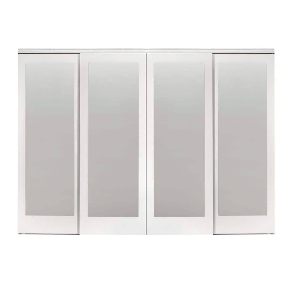 144 in. x 96 in. Mir-Mel White Mirror Solid Core MDF Interior Closet S