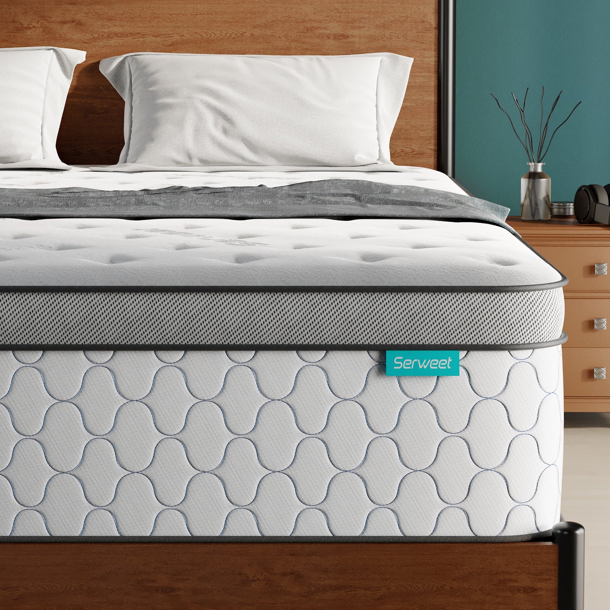 Size Mattress. Serweet 12 Inch Gel Memory Foam Hybrid Mattress in a Box. Fiberglass Free. Breathable Bed Mattress for Cooler Sleep Supportive & Pressure Relief. Medium Firm Feel