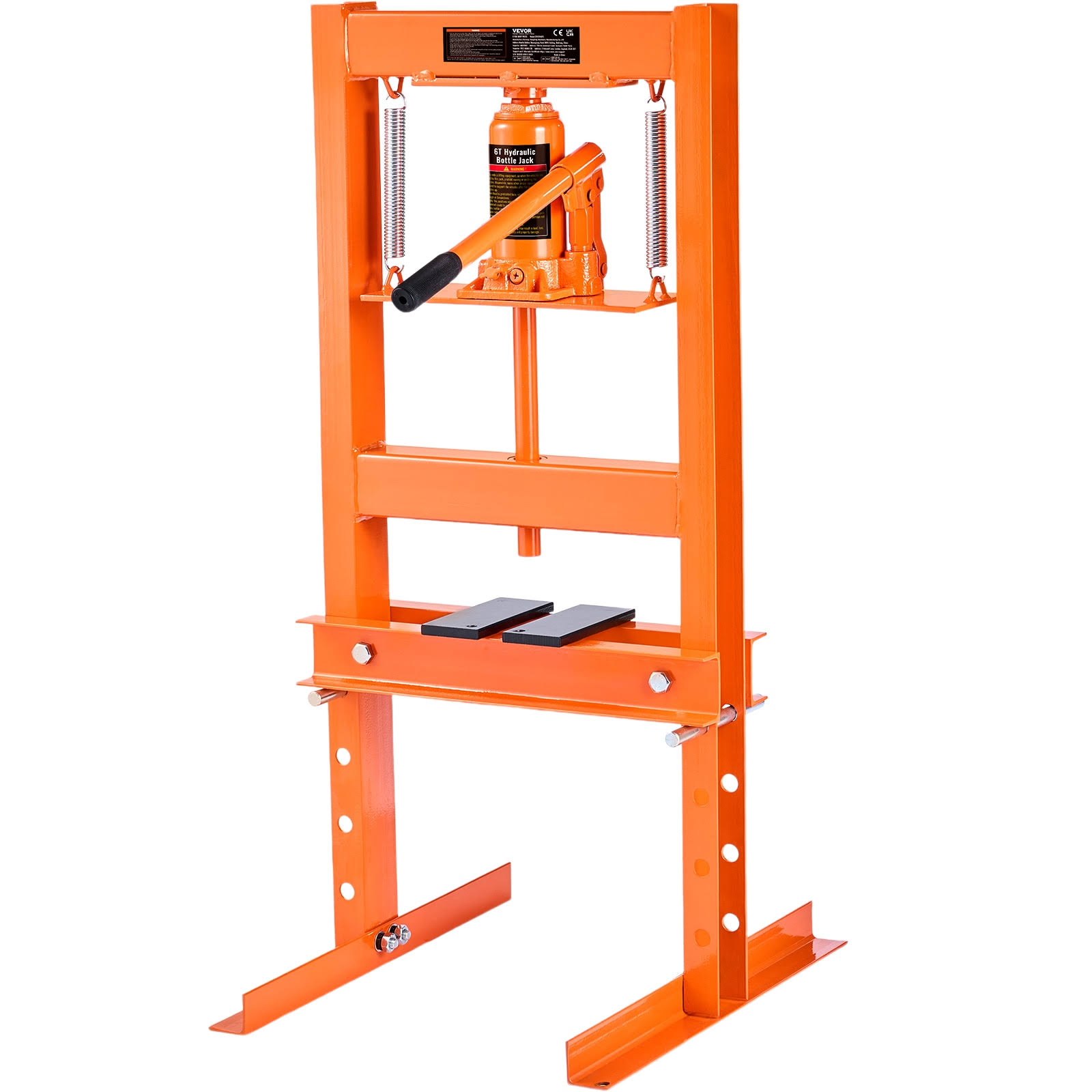 VEVOR Hydraulic Shop Press, 6 Ton H-Frame Hydraulic Garage/Shop Floor Press, Adjustable Shop Press with Press Plates, Heavy Dut