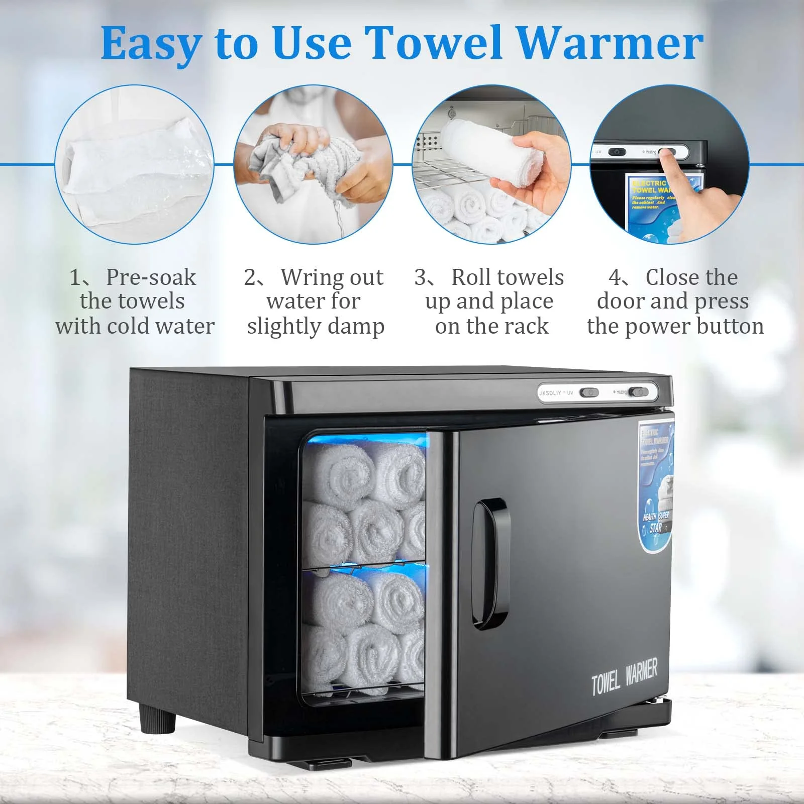 JXSDLIY 23L Large Capacity Towel Cabinet with LED Light