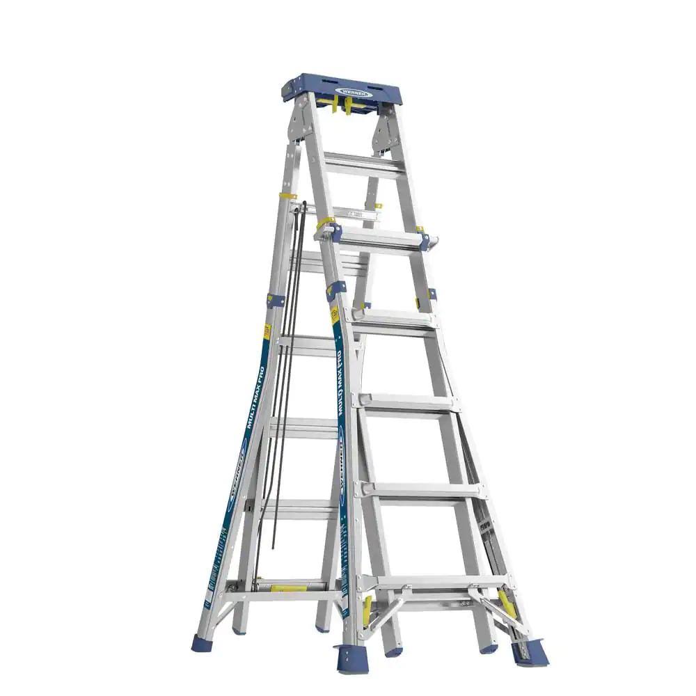 Werner ALMP-24IAA 24 ft. Reach Aluminum Multi-Max Pro Multi-Position Ladder, 375 lbs. Load Capacity Type IAA Duty Rating