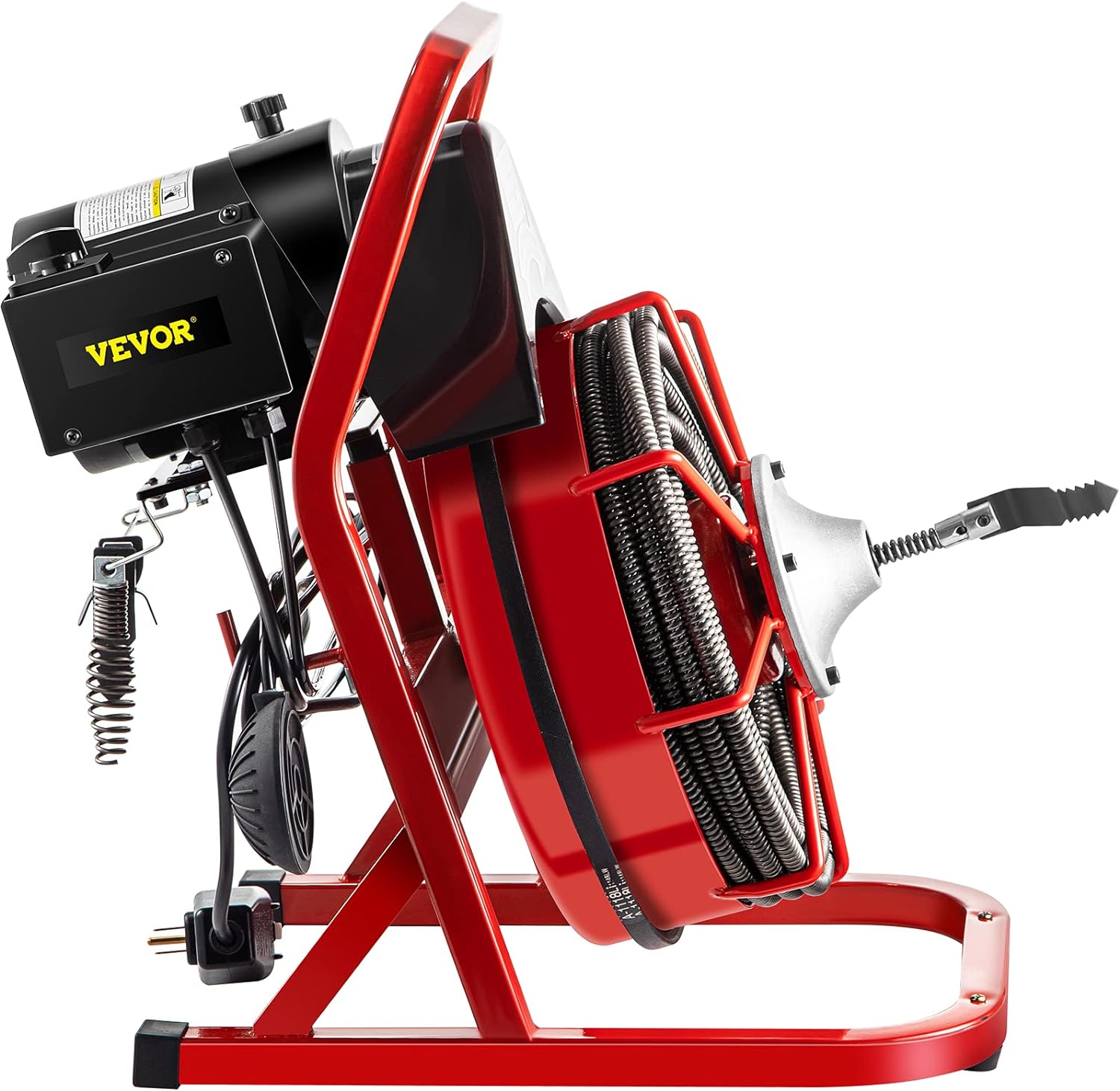 Drain Cleaner Machine. 75 Ft x 3/8 Inch Drain Cleaning Machine Fits 1 to 4 Inch Pipes. Portable Drain Auger Cleaner with 4 Cutters. Electric Drain Clog Remover Plumbing Tool