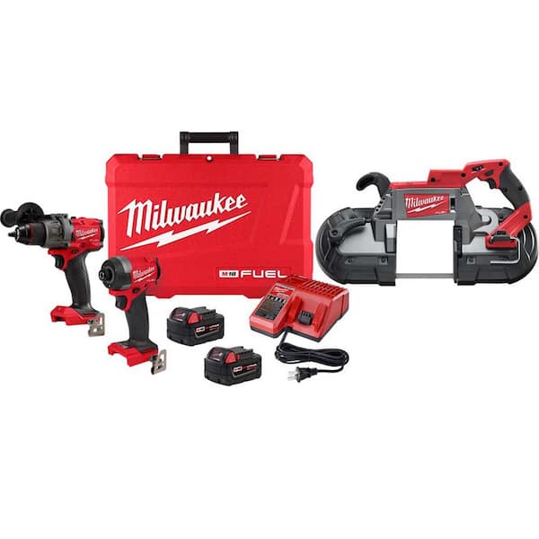 M18 FUEL 18-V Lithium-Ion Brushless Cordless Hammer Drill and Impact Driver Combo Kit (2-Tool) with Deep Cut Band Saw