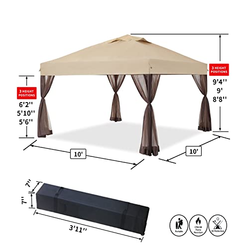 10x10 Pop up Canopy Including 4 Removable nettings. 4 Ropes. 8 Stakes. 4 Weight Bags