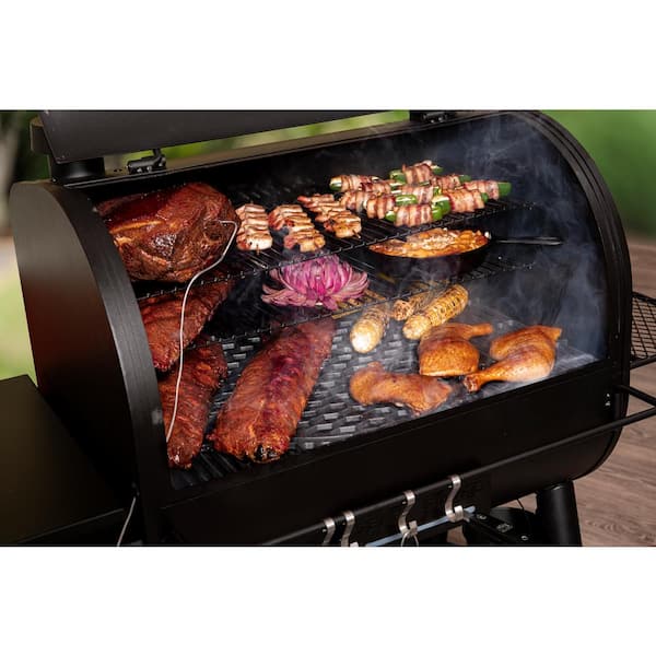 Rider 1200 DLX Pellet Grill and Smoker in Black with 1.234 sq. in. Cooking Space
