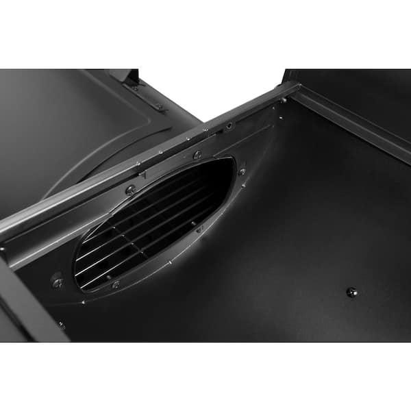 Charcoal Grill in Black with Offset Smoker and Side Table