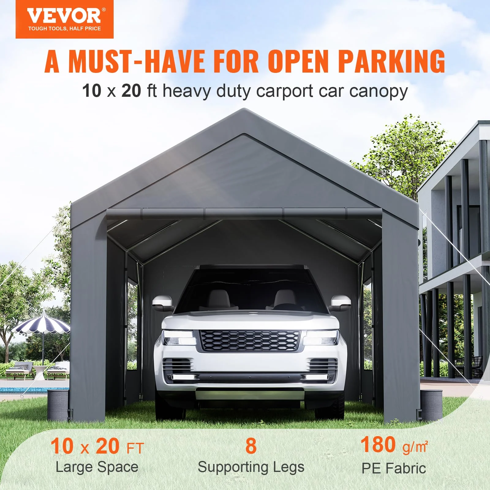 VEVOR Carport 10x20ft. Car Canopy Portable Garage
