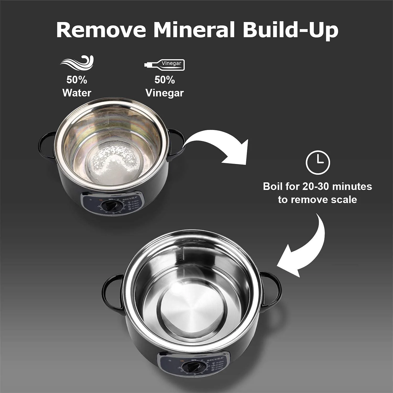 Secura 8.5 Qt Electric Stainless Steel Food Steamer