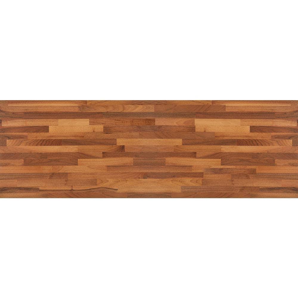 Hampton Bay 6 ft. L x 25 in. D Finished Engineered Walnut Butcher Block Countertop, Brown