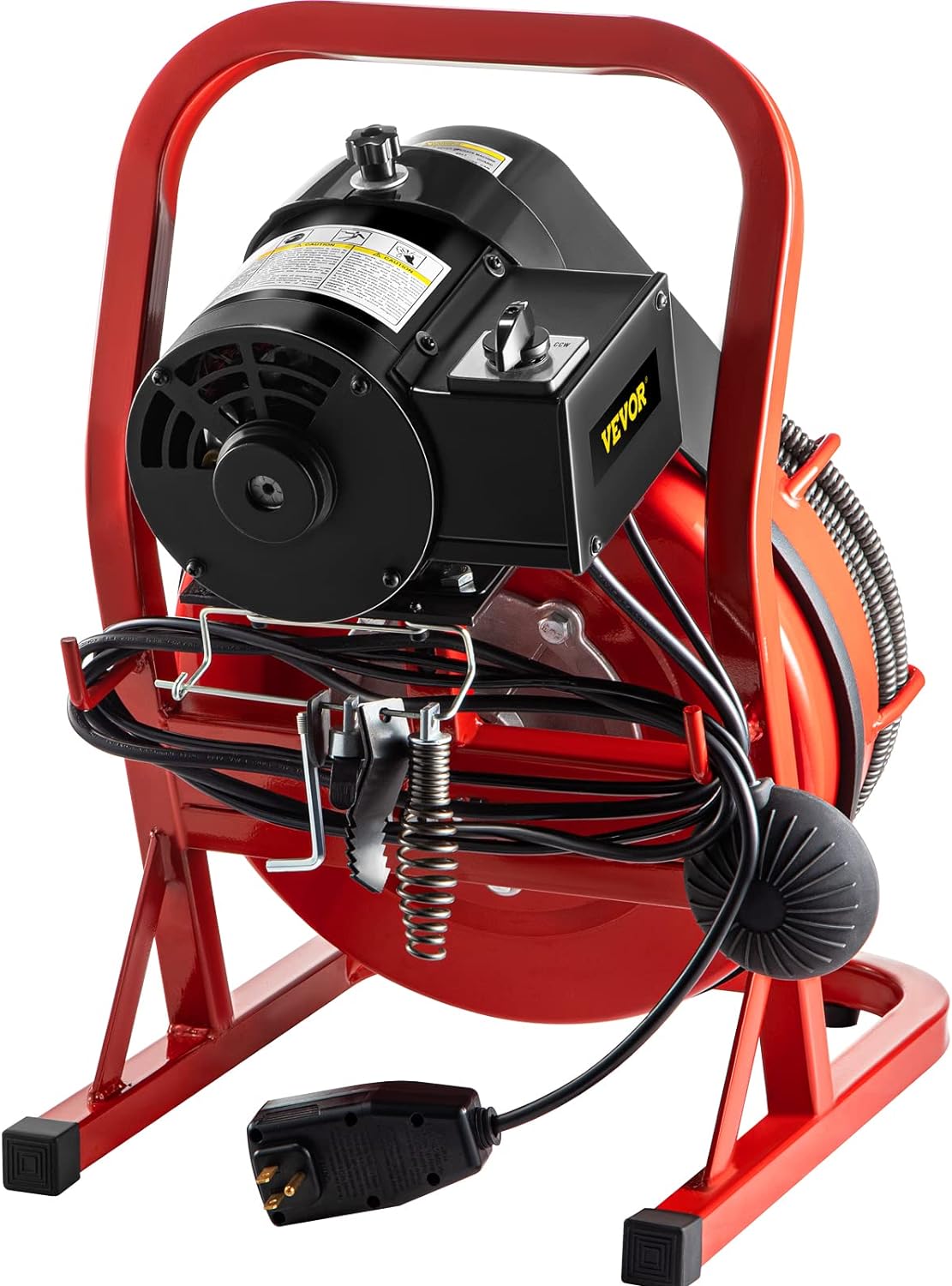 Drain Cleaner Machine. 75 Ft x 3/8 Inch Drain Cleaning Machine Fits 1 to 4 Inch Pipes. Portable Drain Auger Cleaner with 4 Cutters. Electric Drain Clog Remover Plumbing Tool