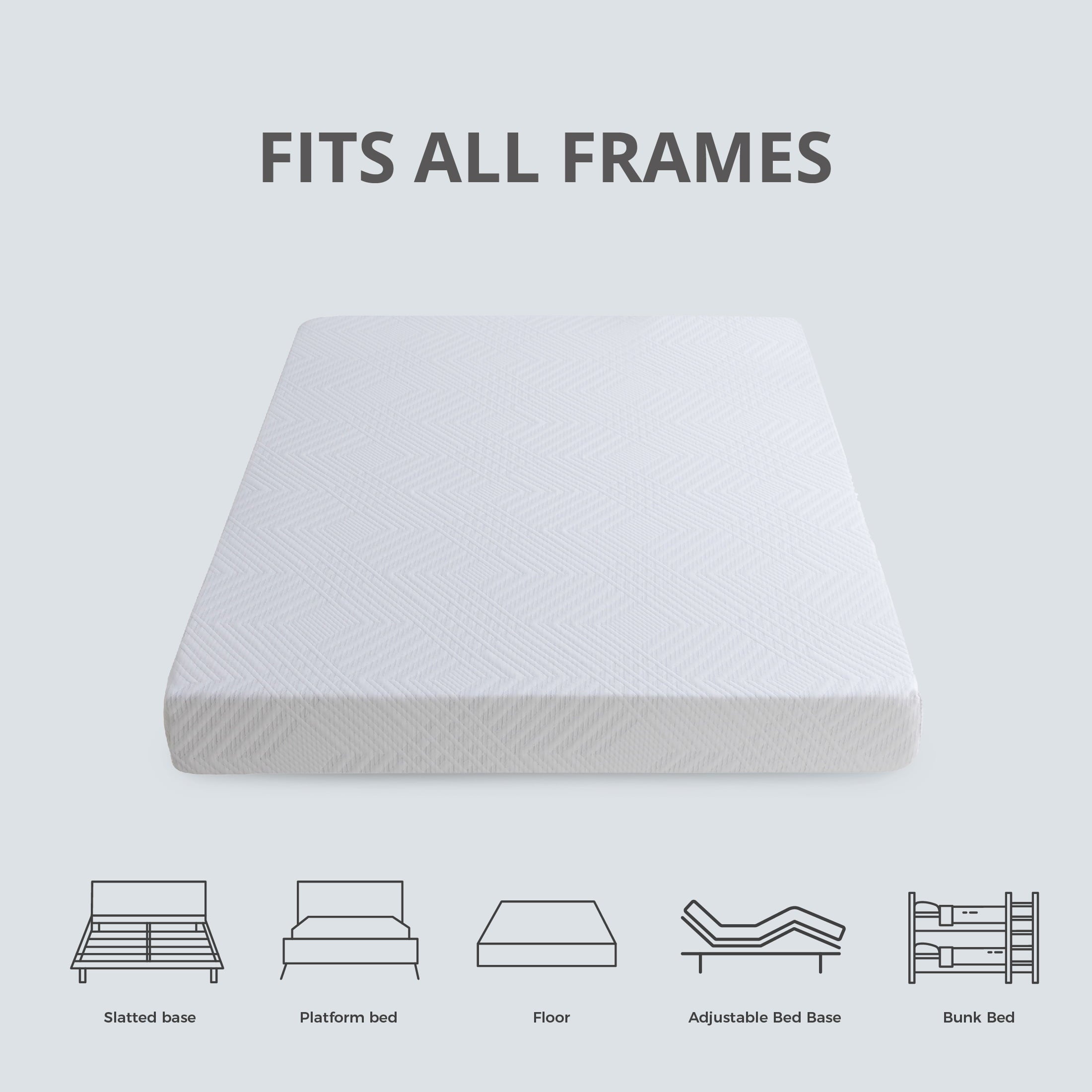 Ego White 6 inch Memory Foam Mattress. Twin Size Mattress in a Box. Medium Firm