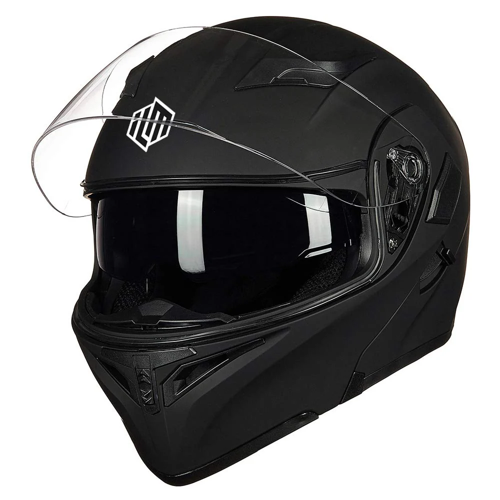 ILM Motorcycle Dual Visor Flip up Modular Full Face Helmet DOT