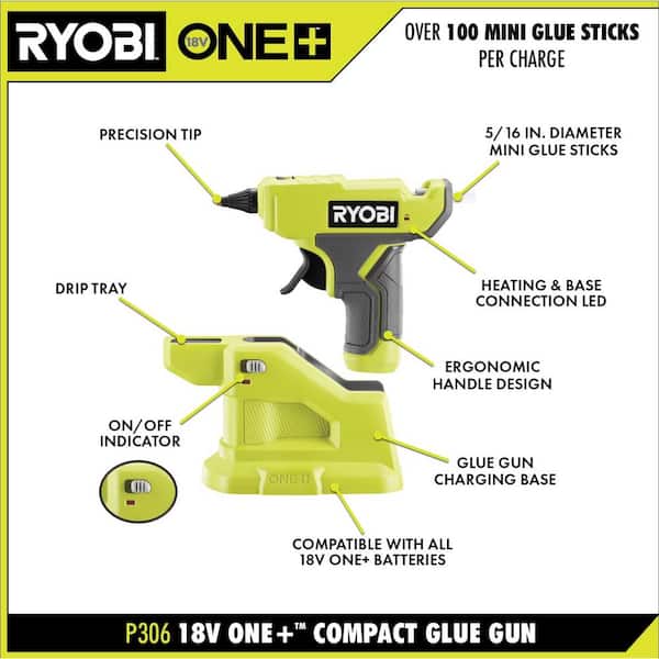 ONE+ 18V Cordless Compact 3-Tool Combo Kit with Glue Gun. Area Light. Bluetooth Speaker (Tools Only)