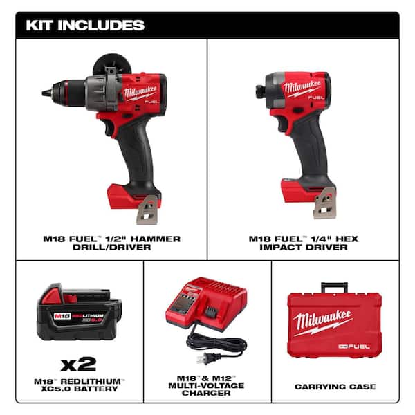 M18 FUEL 18-V Lithium-Ion Brushless Cordless Hammer Drill and Impact Driver Combo Kit (2-Tool) with Reciprocating Saw