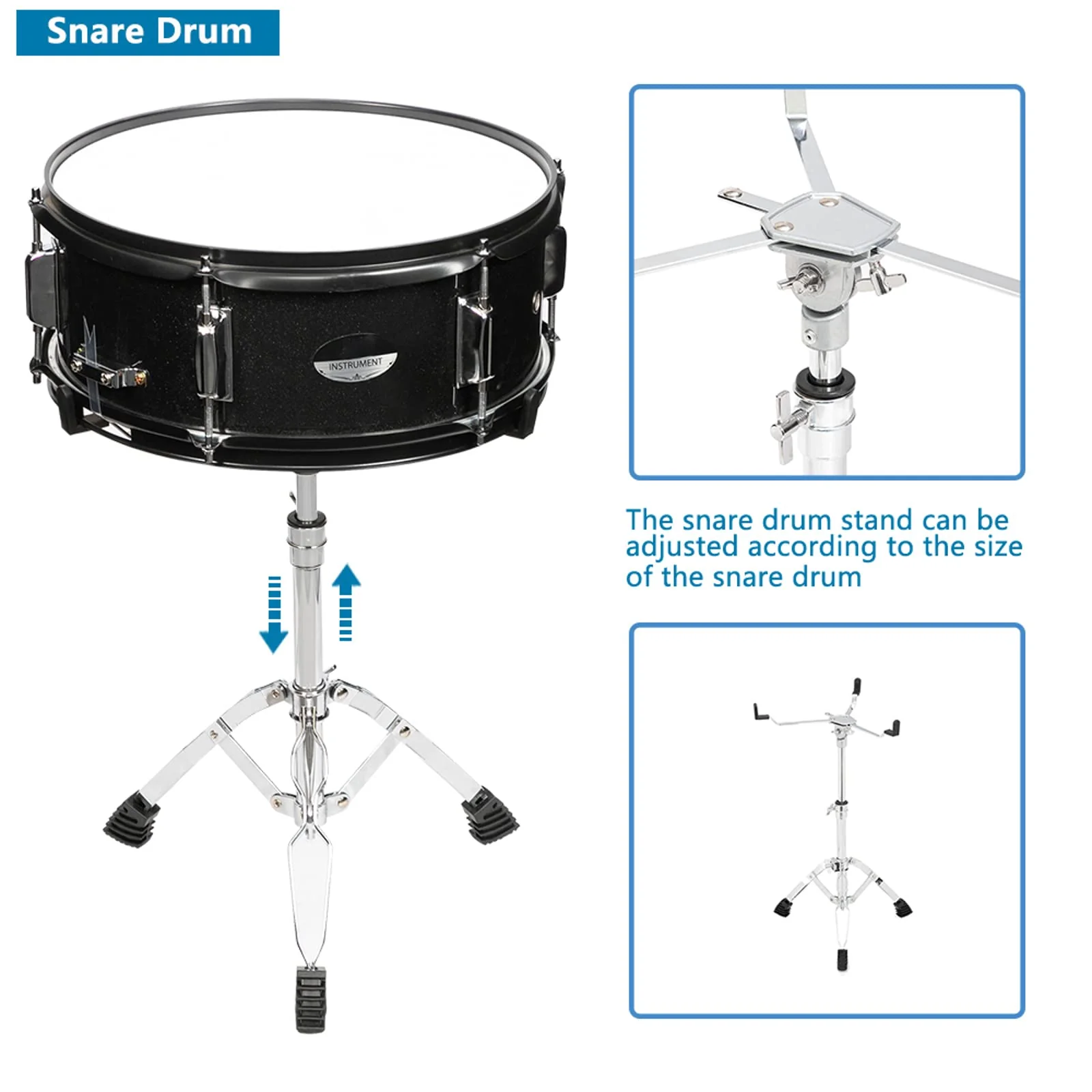 Ktaxon 5-Piece Adult Drum Set. 22 Inch Full-Size Drums Kit