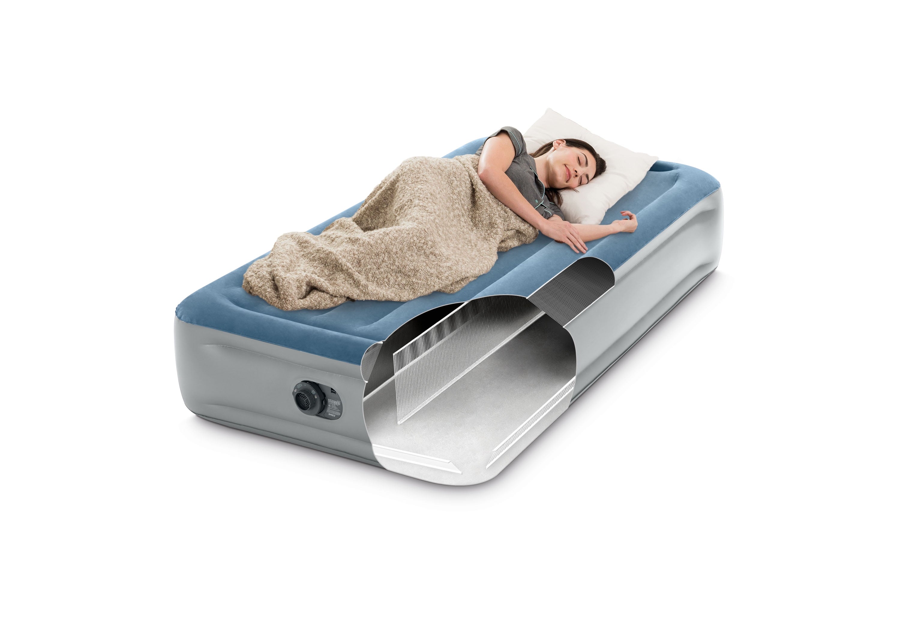 15 Essential Rest Dura-Beam Airbed Mattress with Internal Pump included- TWIN