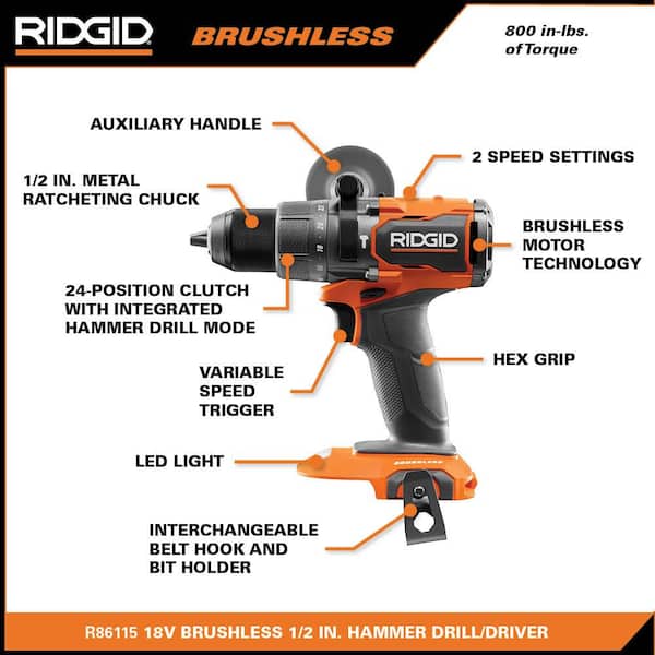 18V Brushless Cordless 3-Tool Combo Kit w/ Hammer Drill. Impact Driver. Oscillating Multi-Tool. Batteries. Charger & Bag
