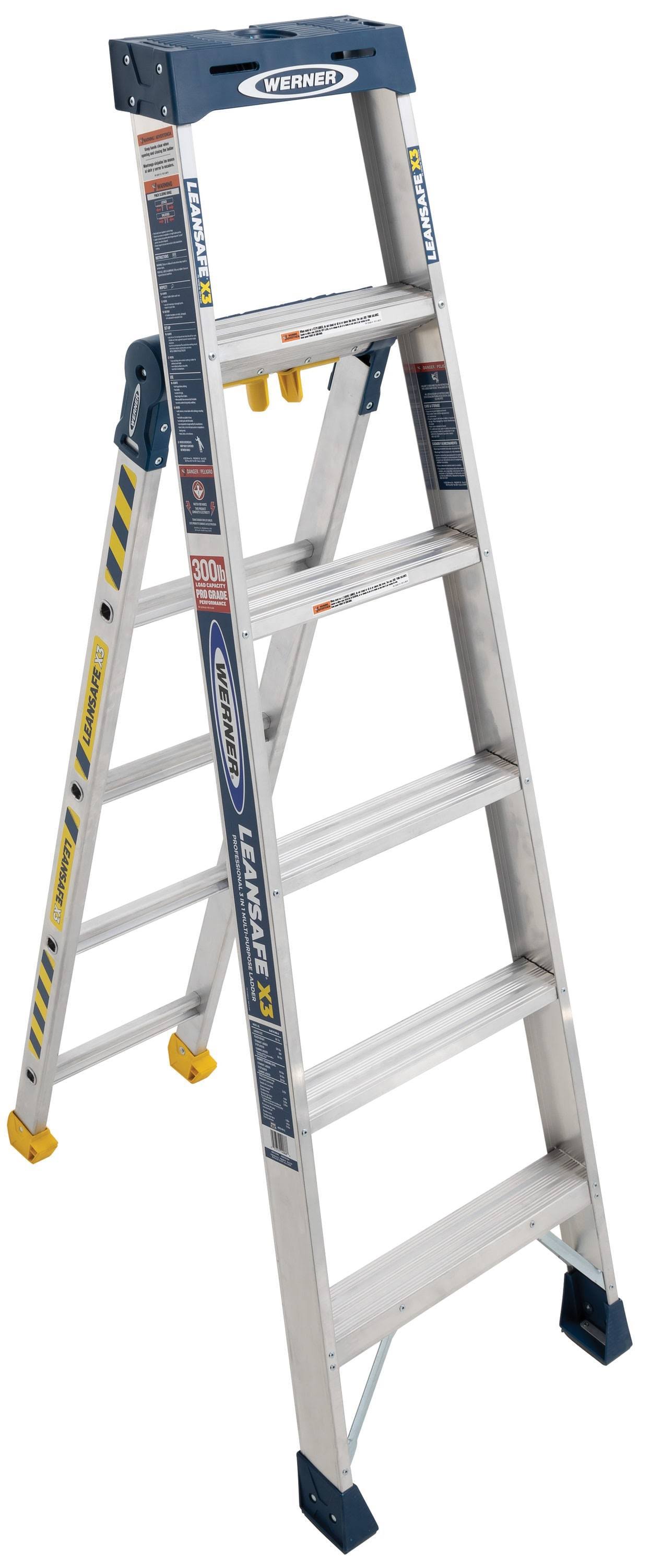 Leansafe X3 Aluminum 3-in-1 Multi-Position Ladder
