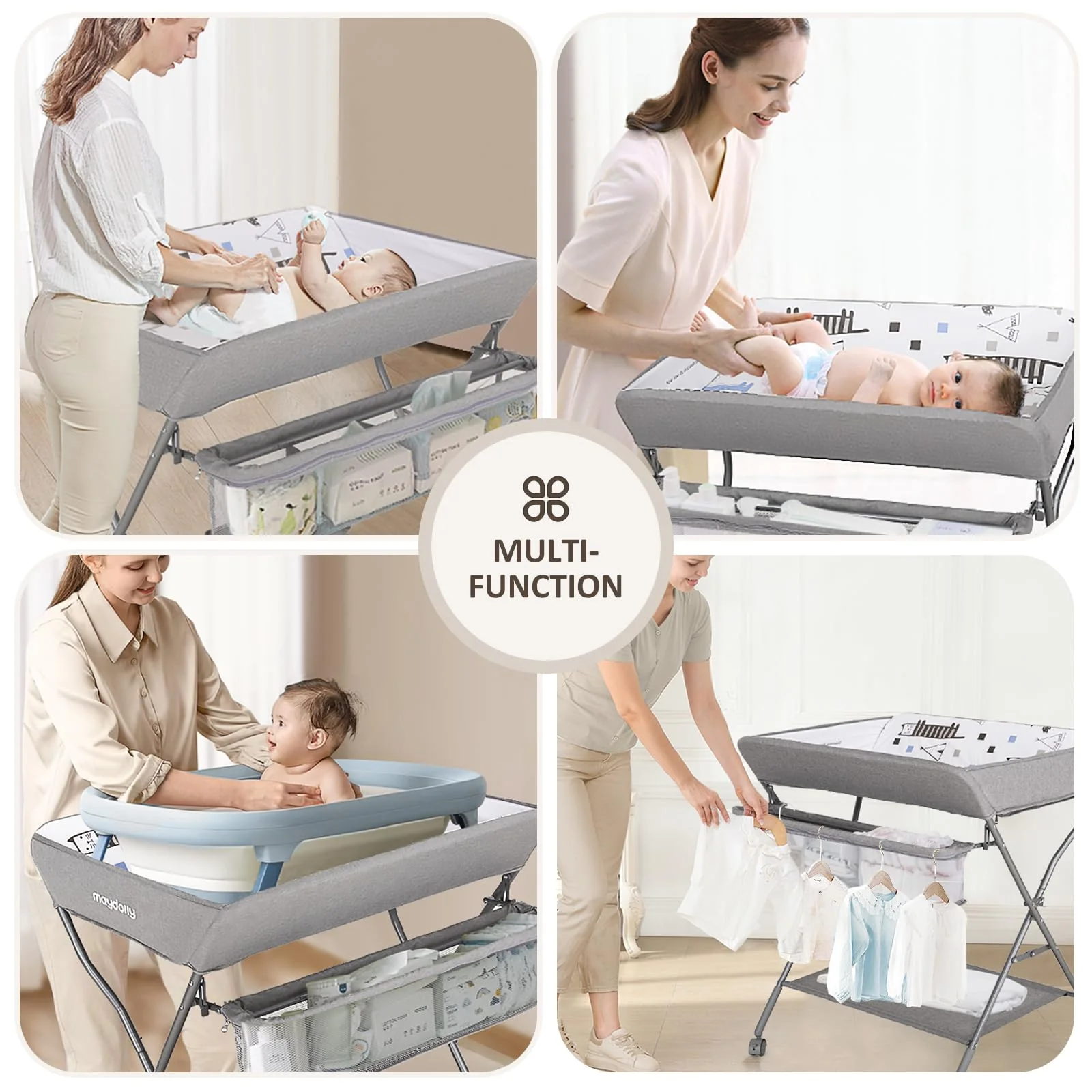 Maydolly Portable Height Folding Baby Changing Table