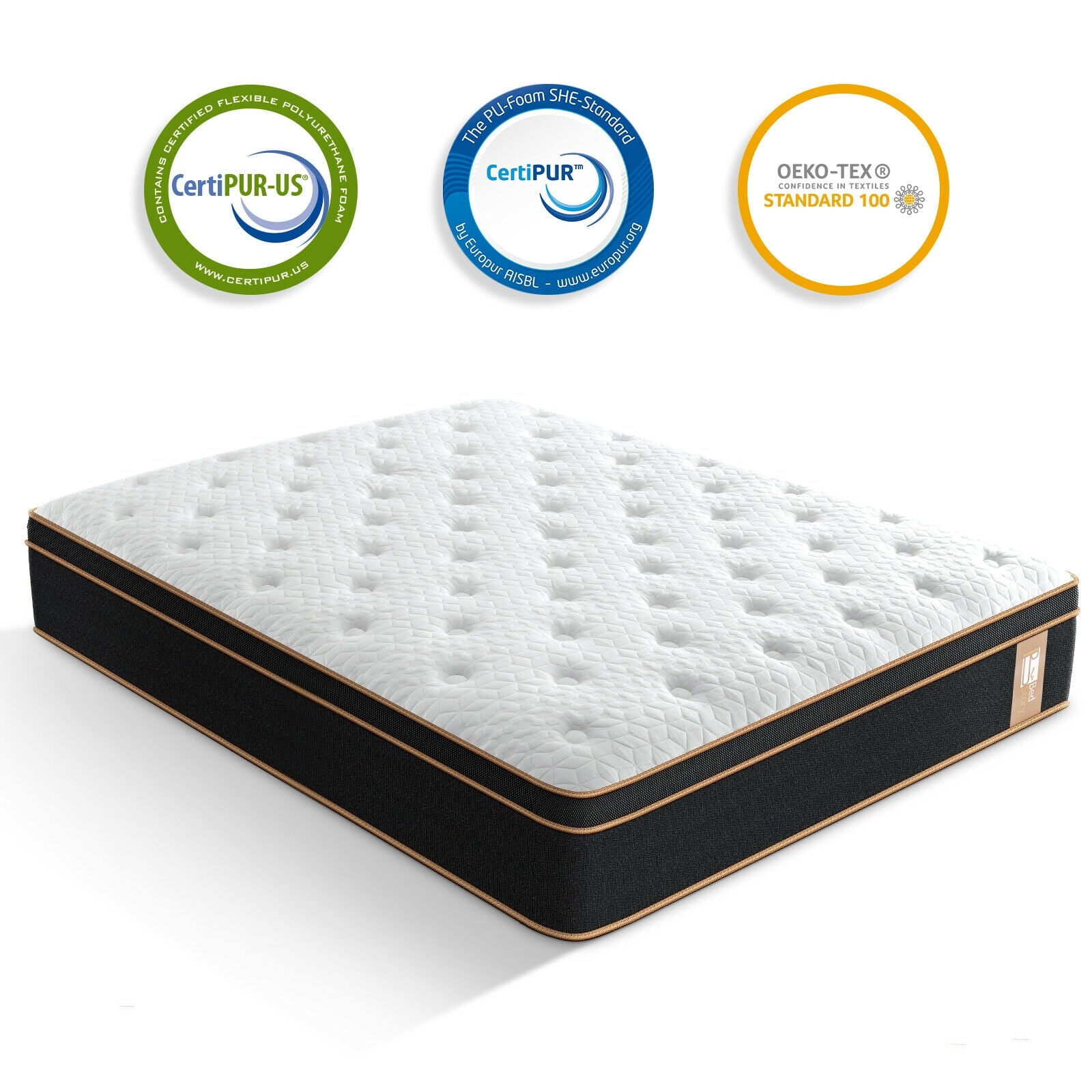 12 (H) Pocket Spring Hybrid Mattress. Queen Size Gel Infused Memory Foam Mattresses Bed in-a-Box CertiPUR-US Certified