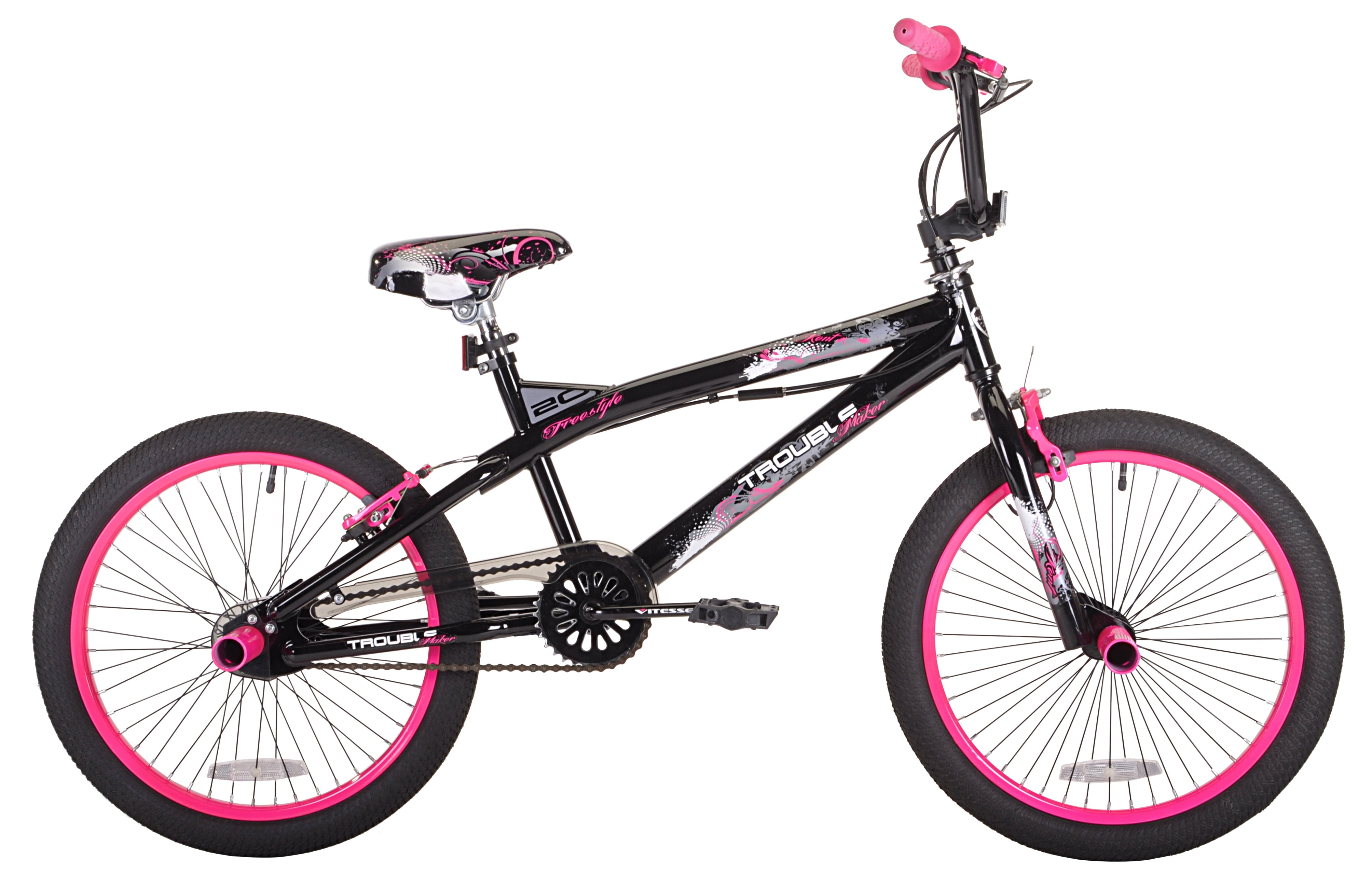 20 Girls'. Trouble BMX Bike. Black/Pink