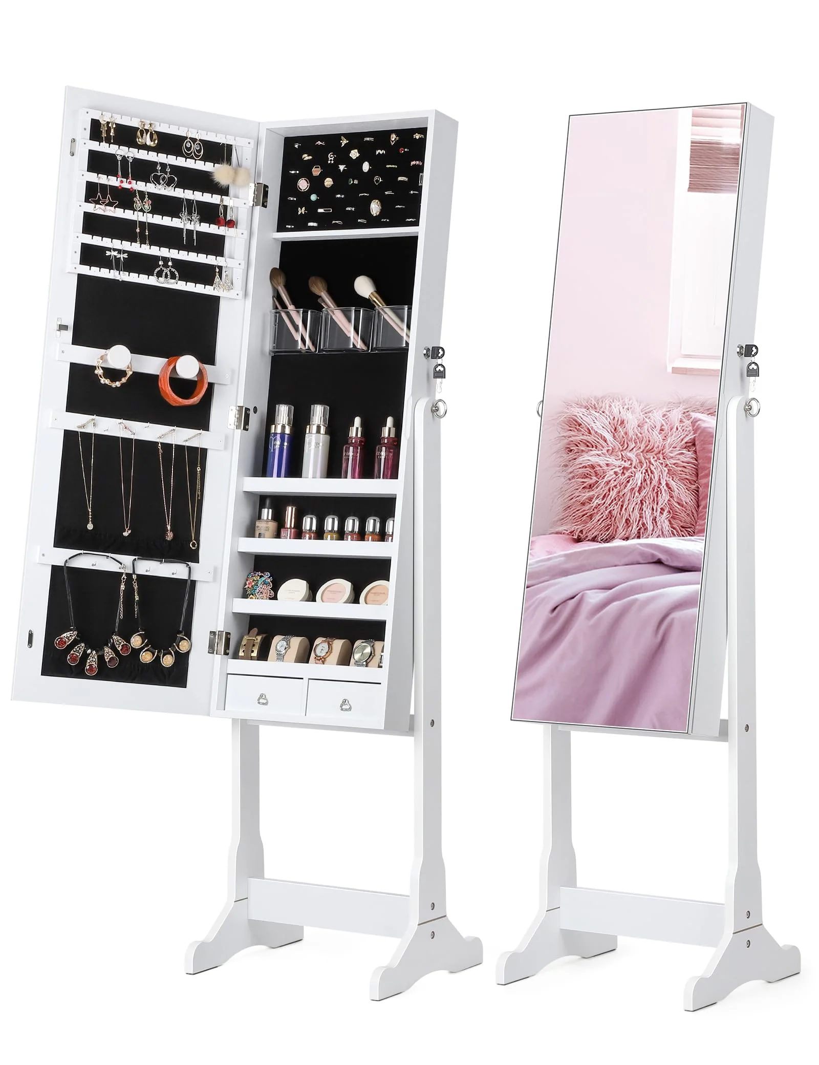 Nicetree Jewelry Cabinet with Full-Length Mirror