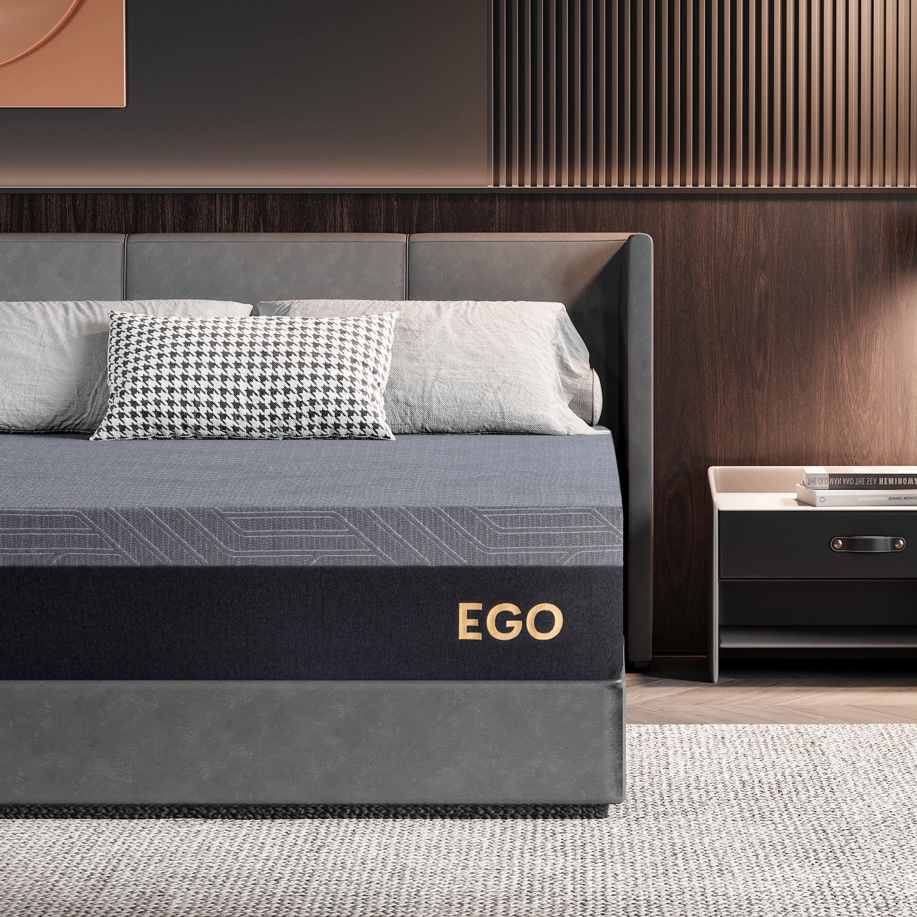 Ego Black 10 inch Twin Mattress in a Box. Cooling Gel Memory Foam Mattress. Medium