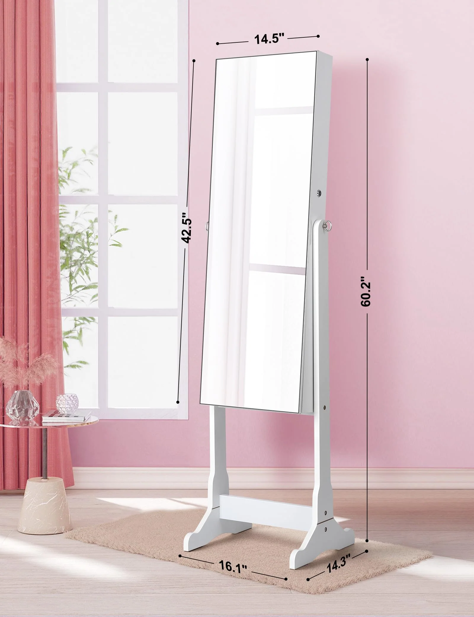 Nicetree Jewelry Cabinet with Full-Length Mirror