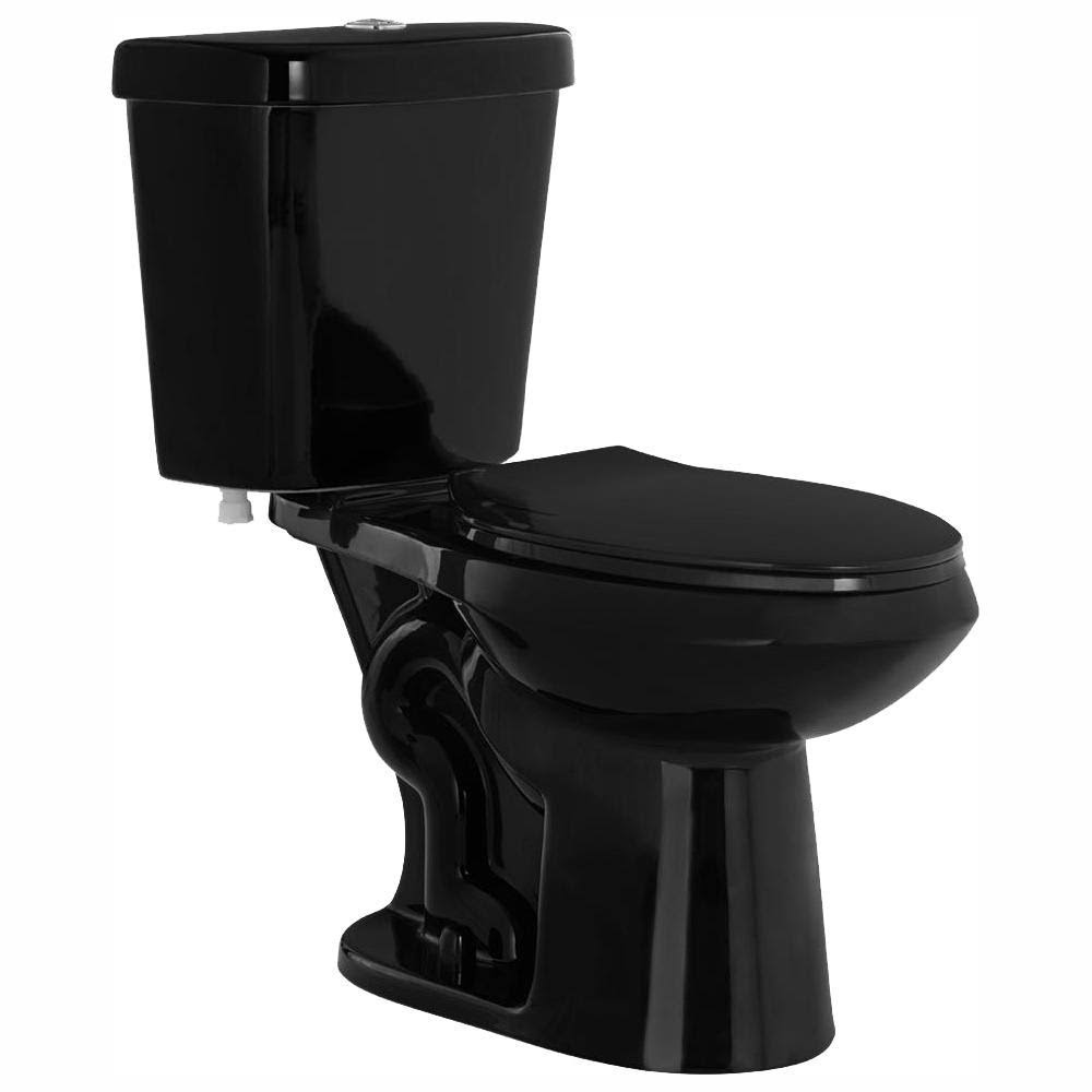 Glacier Bay 2-Piece 1.1 GPF/1.6 GPF High Efficiency Dual Flush Elongated Toilet in Black-Instock