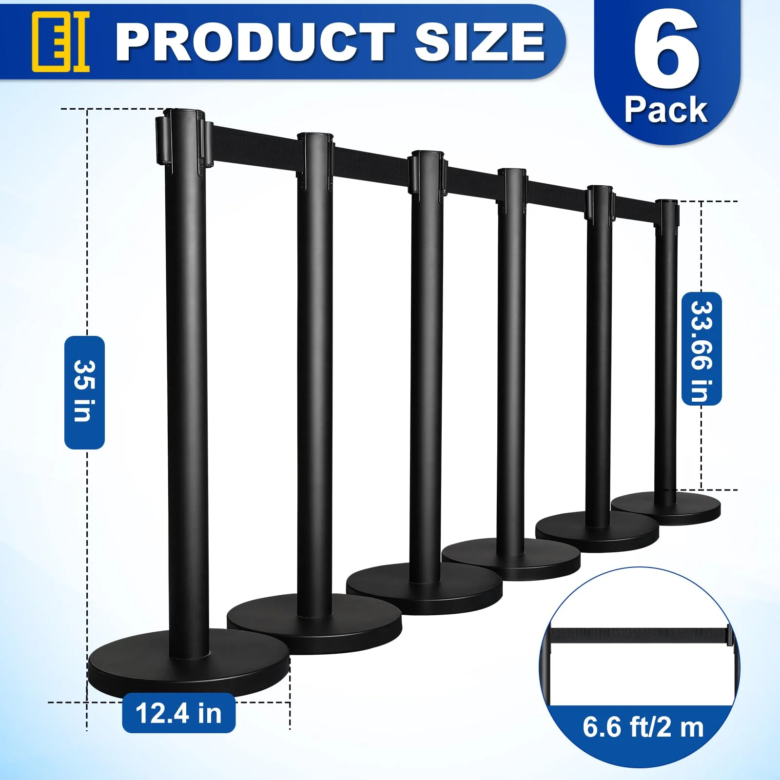 XPCARE Crowd Control Stanchion. 6 Pieces Stanchion Set