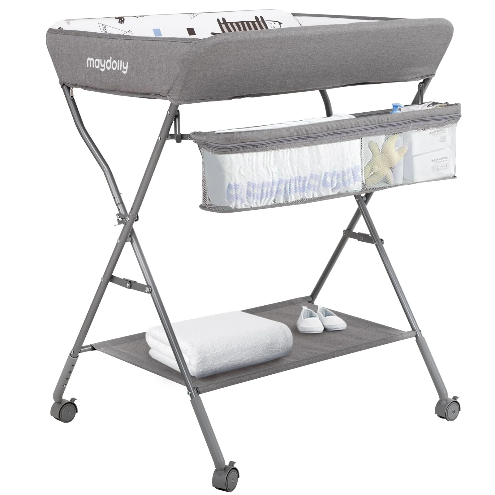 Maydolly Portable Height Folding Baby Changing Table