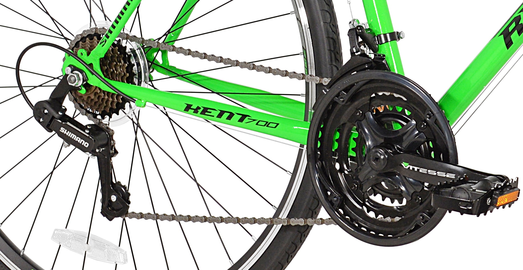 700c RoadTech Men's Bike. Black/Green