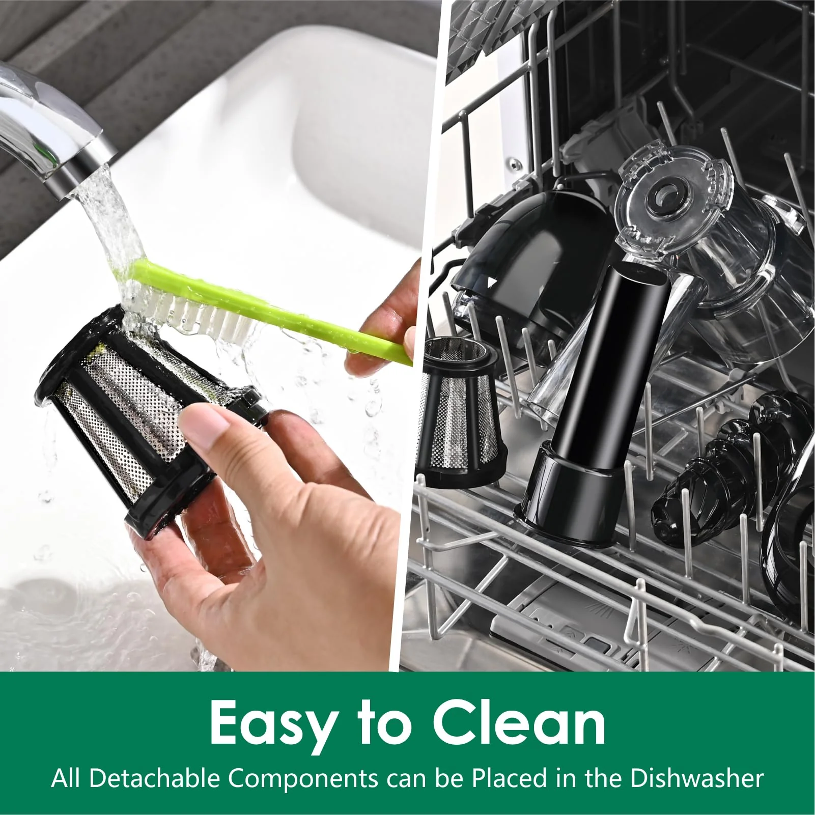 Brecious Cold Press Slow Masticating Juicer with 2 Speed Modes