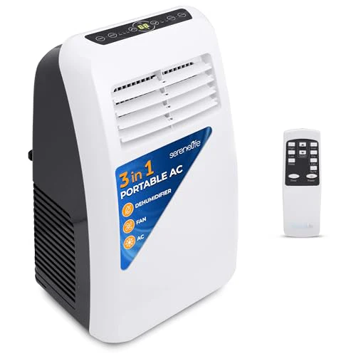 SereneLife 3-in-1 Portable Air Conditioner with Dehumidifier