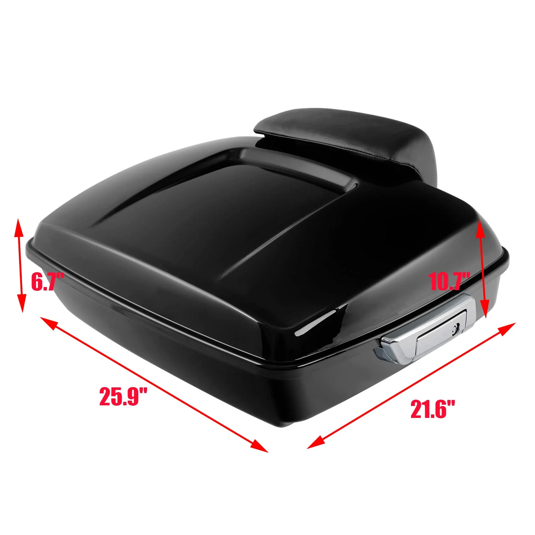 TCT-MOTORPARTS Chopped Tour Pack Pak Trunk w/Backrest & Mount Rack