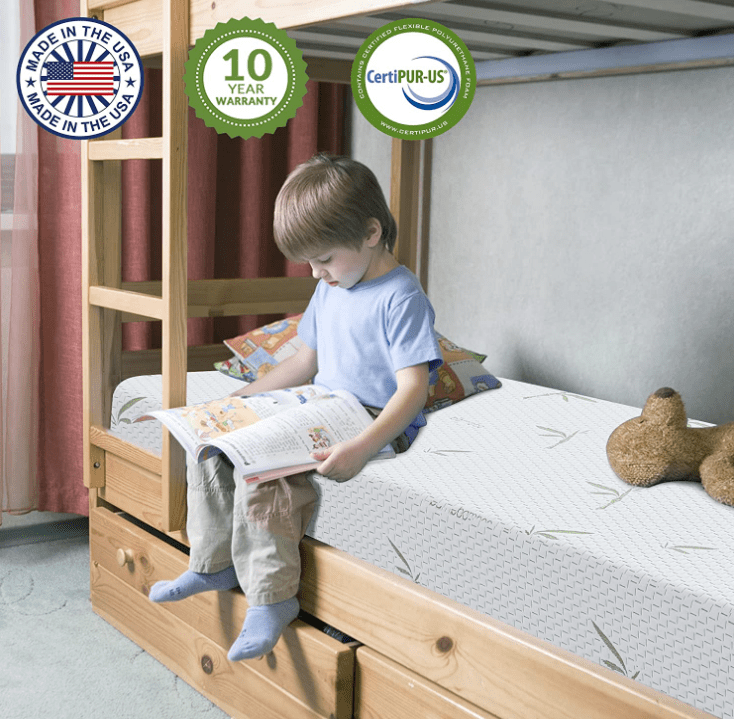 Mattress. 6 inch Memory Foam Mattress Bed in a Box. with Green Tea Cooling Gel. Made in USA