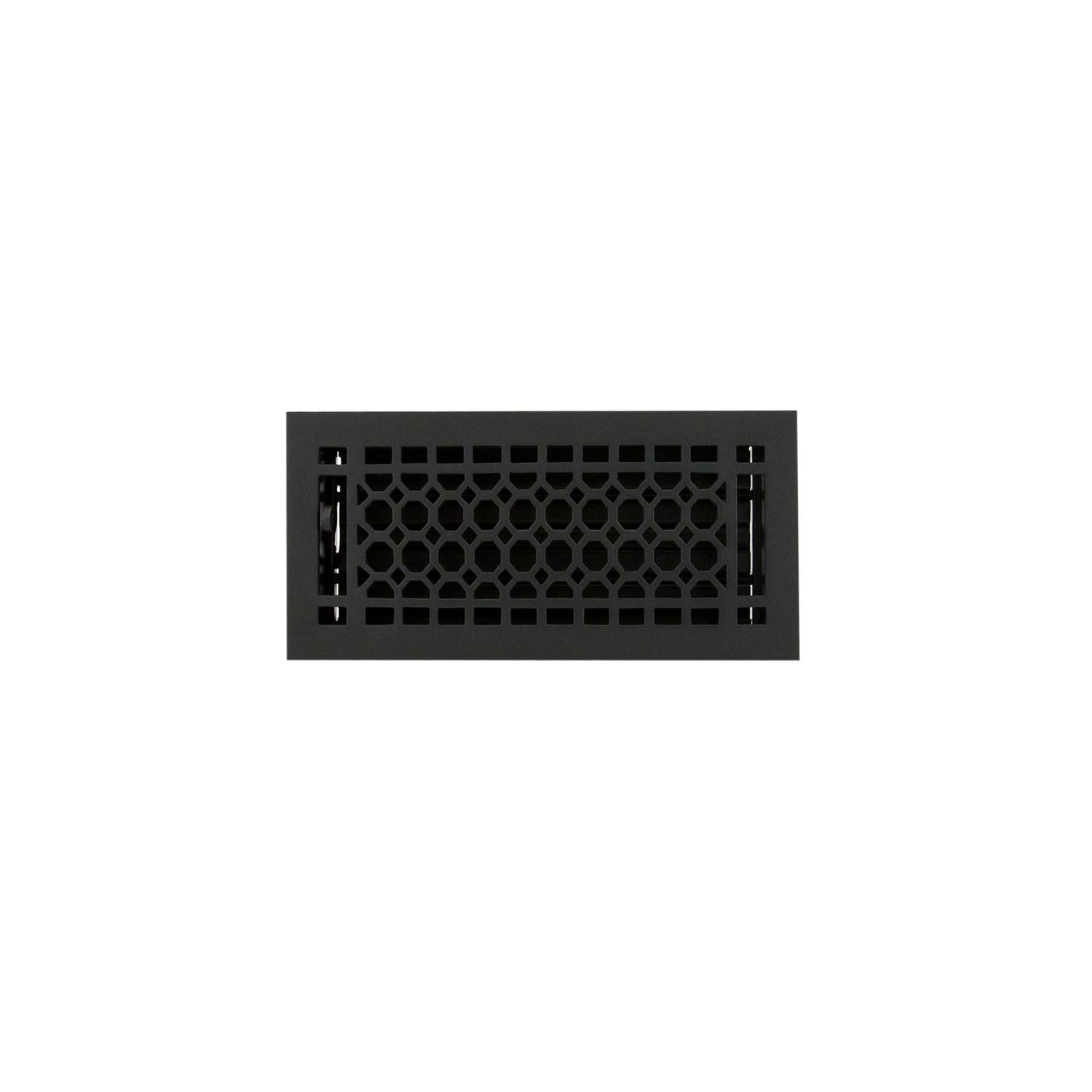 Signature Hardware 917438-4-8 Honeycomb Cast Iron Floor Register - Black 4x22 x 8x22 (5x22 x 9-1/8x22 Overall) Black Vent Covers