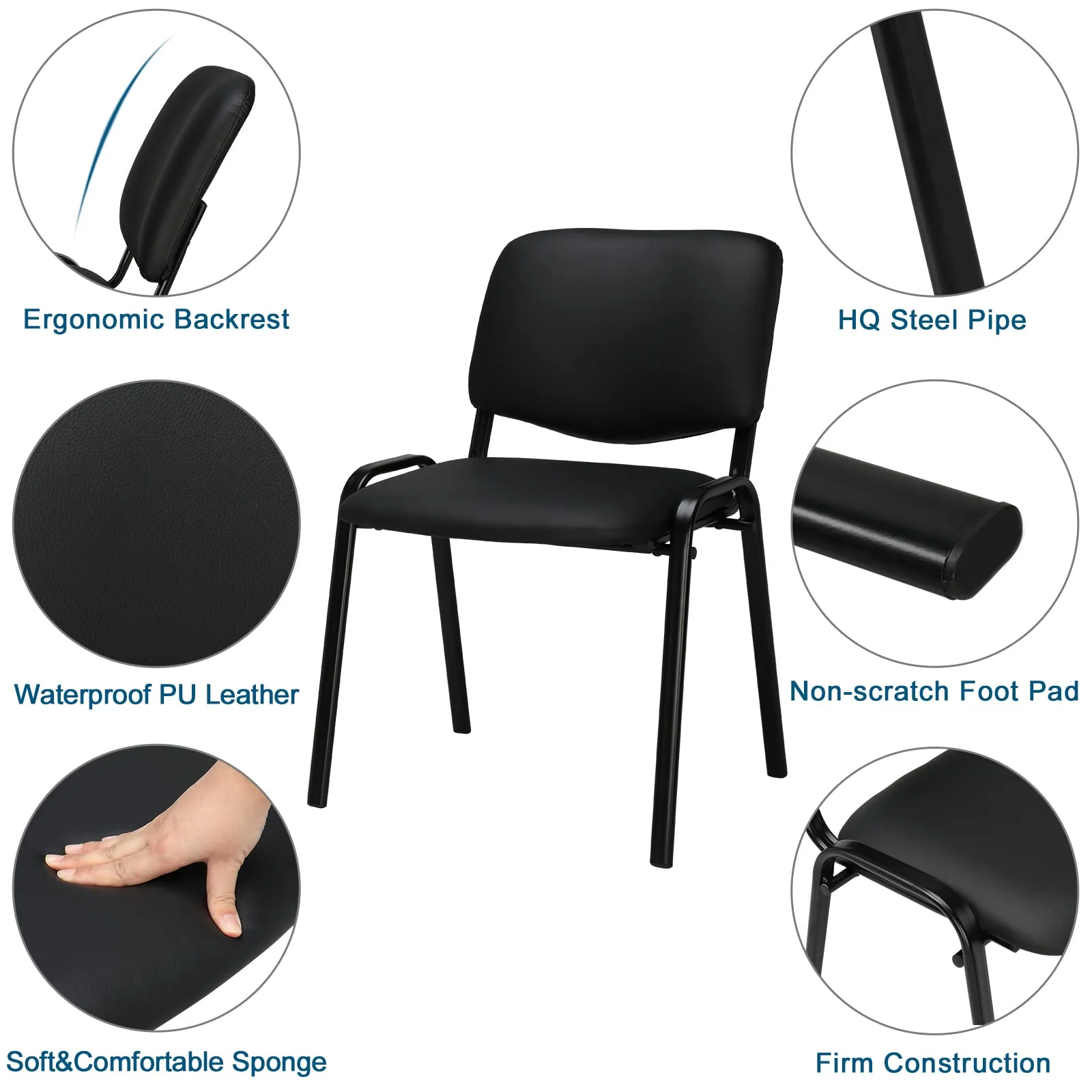 VINGLI Waiting Room Chairs. 5-Pack Conference Room Chairs