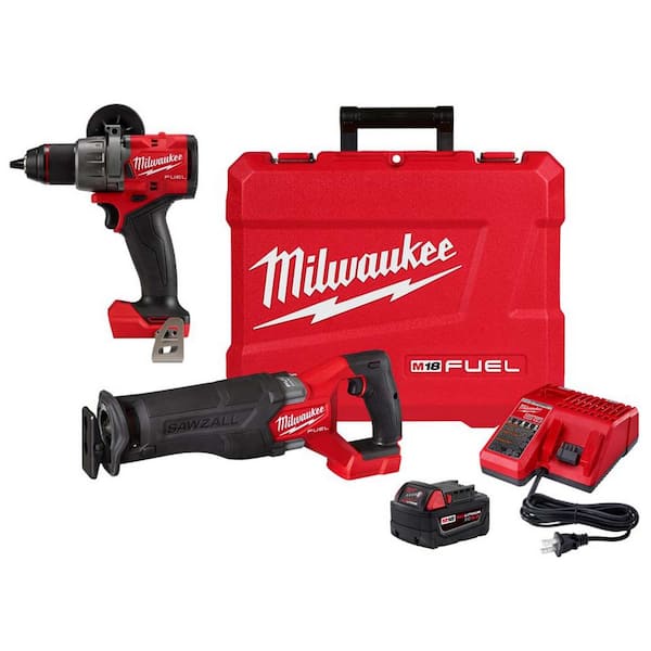 M18 FUEL 18V Lithium-Ion Brushless Cordless SAWZALL Reciprocating Saw Kit W/M18 FUEL 1/2 in. Hammer Drill